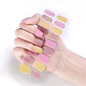 Autocollants pour ongles couleur unie décorations coréennes ensemble 3D ongles vernis enveloppes Design de mode Gel semi-durci Art conseils