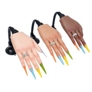 Pratique d'entraînement des ongles main pour les ongles en acrylique Silicone Fake Hands to Nail Practice Hand Model Filting Accesstes Veikmv 240325