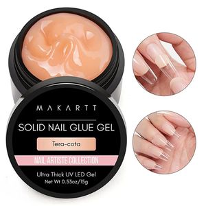 Tratamientos de uñas Makartt Pegamento de gel de uñas sólido para puntas de uñas de gel suave Pegamento de gel de uñas Tera-cota para uñas prensadas Uñas postizas acrílicas Curado con luz UV 231020