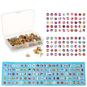 Nails Push Pins National Flag Thumb Tacks Country Map for Bulletin Board Office Assorted Countries Pattern 194 Piece 221130