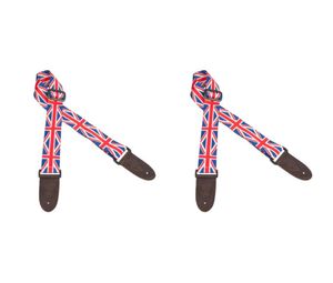 Naomi 2pcs Strap de guitare accessoires de guitare Pu End Guitar STRAP ALIGNABLE POUR GUITARE ACUSTIQUE Angleterre Flag6496618