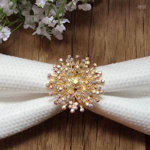 Napkin Rings Wholesale- Wholesale 20pcs/lot Rhinestone Crystal AB Ring Serviette Holder Wedding Decoration Party Favor LSNR0051