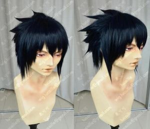 Naruto Uchiha Sasuke à encre courte Blue Cosplate Cosplay Cosplay Wig30918642175401