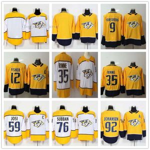 Nashville Predators camisetas de hockey 9 Filip Forsberg 12 Mike Fisher 35 Pekka Rinne 59 Roman Josi 76 PK Subban Jersey 92 Ryan Johansen 6148