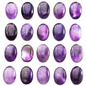 Cabujones de piedras preciosas con reverso plano ovalado de amatista Natural, cubiertas de cabina de cuentas de piedra de cristal de Chakra curativo, sin agujeros para la fabricación de joyas artesanales