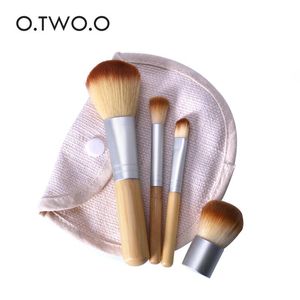 Ensemble de pinceaux de maquillage avec manche en bambou naturel, petit pinceau de maquillage Portable, outil de beauté professionnel, poils en fibres synthétiques, livraison gratuite