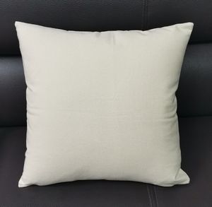 Beige 18x18 Natural Canvas Pillow Cover, Unbleached Cotton Pillowcase for Screen Printing, Hidden Zipper
