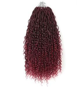 Extensiones de cabello sintético de color natural para trenzar Messy Goddess Extensiones de cabello con trenzas de ganchillo rizadas bohemias de 18 pulgadas para Afro6752906