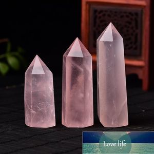 Natural Crystal Rose Quartz Point Healing Stone Hexagonal Prisms 50-80mm Obelisk Wand Treatment Ornaments Stone DIY Gift 1PC