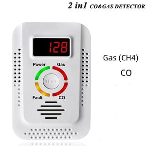 Détecteur de gaz naturel et monoxyde de carbone CO Détecteur Détecteur de fuite de gaz combustible Monitor pour le méthane de CO GPG dans la cuisine 240423