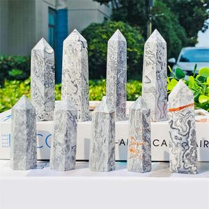 Varita Natural Picasso Tower Reiki, cristal curativo, piedra preciosa, punto Singel, venta al por mayor