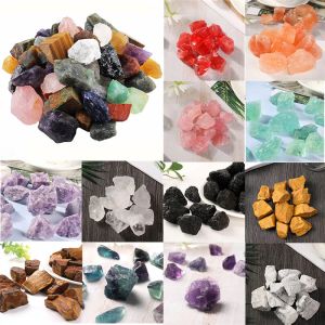 Crystal brut naturel pour tumbling Cabbing Fountain Rocks Decoration Poliring Fire Emballage Wicca Reiki guérison Lapidaire Coute Fluorite LL