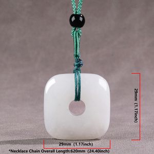 Collier de pierres précieuses de jade blanc carré naturel pendentif en pierre pendentifs pour femmes colliers mignons bijoux en gros bijoux ornés