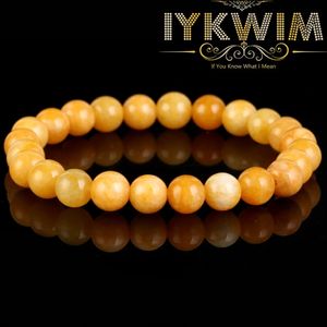 Bracelet en pierre naturelle Ambers jaunes jades perles bijoux Gift for Men Magnetic Health Protection Femmes 6 8 mm 240402