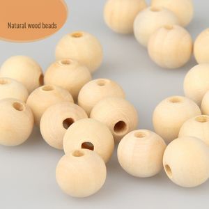 Perles rondes en bois de couleur bois naturel, 20mm, 15mm, 12mm, 10mm, perles en bois de haute qualité, sans plomb, accessoires de bijouterie à faire soi-même, vente en gros