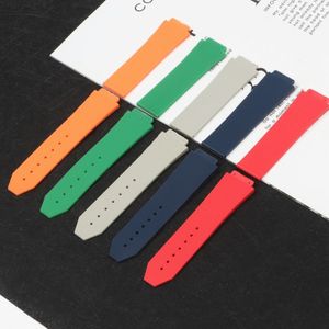 Nature Silicone Rubber Band pour Hublot Strap pour Big Bang Watchband Watch Belt Belt With Logo Deployment Clasp2473