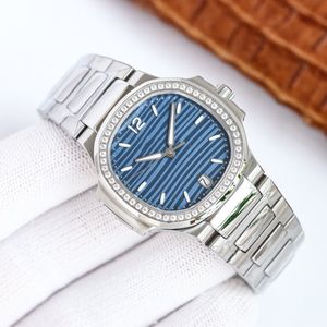 Nautilus Womens Watch PP7118 Automatic Mething Watchs Ladies Watch 32.2 mm 56 cristaux compatibles avec les comptoirs