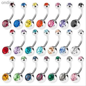 Nombril Bell Button Rings 10 pcs/lot Piercing Nombril Acier Chirurgical Monocristal Strass Nombril Anneaux Nombril Piercing Ombligo 5/8mm Boule Nombril YQ240125