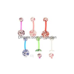 Nombril Bell Button Anneaux 14G Acrylique Uv Ventre Pour Femmes Filles Barres À Vis Corps Helix Piercing Cartilage Mix 6 Couleurs Drop Del Dhgarden Dhjji