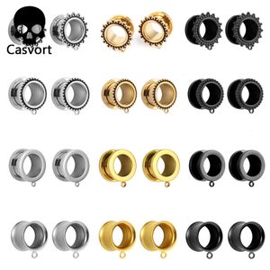 Anillos de botón de campana de ombligo Cavort 10 PCS Venta al por mayor de acero inoxidable DIY Libre de alergias Básico Cuelga Tapones de calibre de oreja Túneles Piercing para el cuerpo Expansores de joyería 230731