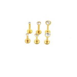 Nombril Bell Bouton Anneaux Cristal Monroe Piercing Lèvre Labret Goujons Tragus Cartilage Boucles D'oreilles Helix Bar Filetage Intérieur Or Couleur m 4mm 230628