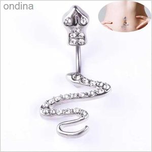 Nombril Bell Button Rings Delysia King Serpentine Médical En Acier Inoxydable Nombril Anneau Hip Hop Animal Body Piercing Bijoux pour Discothèque YQ240125