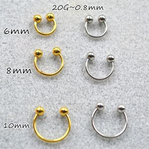 Anillos de botón de campana de ombligo LOT50pcs joyería del cuerpo 20g 08mm acero fino EarNose labio Labret nariz oreja Daith Helix Piercing CBR herraduras 230628