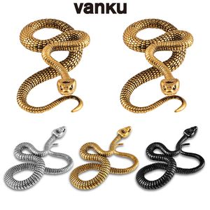 Nombril Cloche Bouton Anneaux Vanku 2 PCS Cool Serpent Suspendu Oreille Poids Boucles D'oreilles Civière Jauges Bouchons Expander Mode Corps Piercer Bijoux 230626