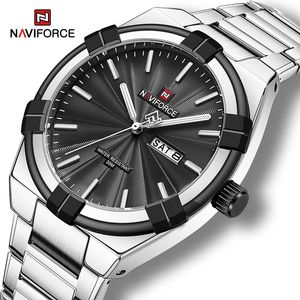 NAVIFORCE militaire sport montre pour hommes étanche mâle horloge acier bande Quartz jour et Date affichage homme montre-bracelet Reloj Hombre