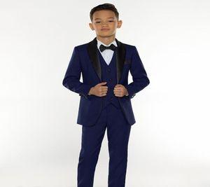 Navy Blue Boy039S Ocasión formal Tuxedos 2018 New Cheap Little Men Suits Kids Wedding Farty Boy039s Traje formal JA3389933