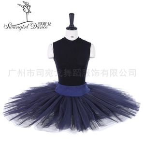 Bleu marine pratiquant enfant classique demi ballet tutu crêpe tutu jupe BT8923222C