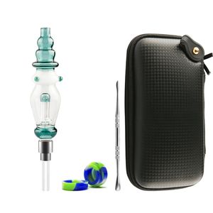 NC040 Kit collecteur de nectar portable US filtre en verre coloré barboteur avec clou en titane à filetage 510 ou pointes de quartz Dab paille mini bang à eau en verre