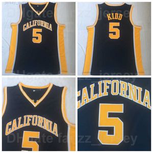 NCAA California Golden Bears College 5 Jason Kidd Jerseys Hombres Basketball University Black Team Color Para fanáticos del deporte Camisa transpirable Algodón puro Buena calidad