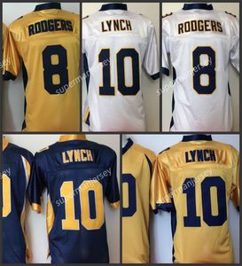 Maillot de football NCAA California Golden Bears 10 Marshawn Lynch 8 Aaron Rodgers cousu