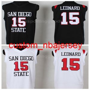 NCAA College Men Basketball 15 Kawhi Leonard Jersey Pas cher San Diego State Maillots pour les fans de sport Excellente qualité