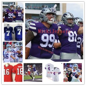 Maillot de football personnalisé NCAA Kansas State Wildcats 9 Jacardia Wright 58 Cartez Crook-Jones 6 Justin Gardner 63 Ben Adler Dawson Delforge Bronson Massie Hadley Panzer