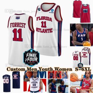 NCAA Custom S-6XL Florida Atlantic Owls College Basketball 1 Johnell Davis Jerseys 4 Bryan Greenlee 15 Alijah Martin 50 Vladislav Goldin 2 Nicholas Boyd Gaffney