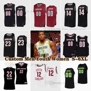 NCAA Custom S-6XL South Carolina College Basketball 2 B.J. Mack Maillots 55 Ta'Lon Cooper 5 Meechie Johnson 30 Collin Murray-Boyles Josh Gray Morris Ugusuk Stephen Clark