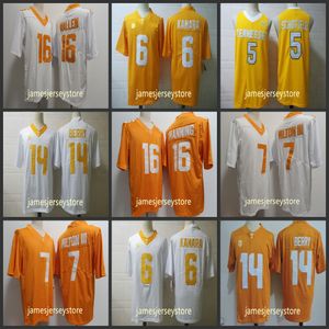 Camiseta de fútbol de la NCAA Vols 16 Peyton Manning 7 Joe Milton 6 Aaron Beasley 5 Hooker 14 Berry