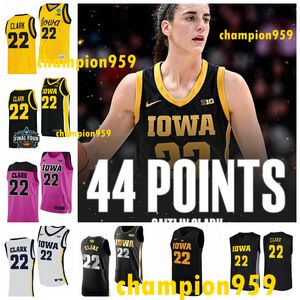 NCAA Femenina de todos los tiempos anotador Caitlin Clark Jersey Iowa Hawkeyes Women College Basketball Jerseys Black Blackgolden Blackgolden NUEVO