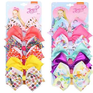 Ncmama 6 pièces/lot Siwa imprimer nœud papillon cheveux nœuds pour filles princesse ruban pinces à cheveux Jojo nœuds pinces à cheveux accessoires de cheveux AA220323