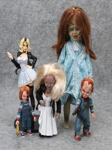 Neca Chucky Figuras de acción Child039s Jugar Good Guys Horror Doll Scary Bride Of Chucky Living Dead Dolls Pvc Toy Regalo de Halloween Y6047075