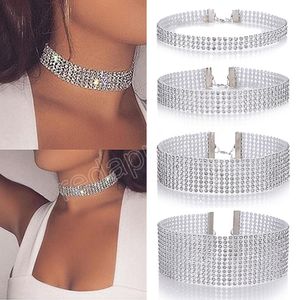 Collier de cou bijoux de mode Punk Hip Hop collier ras du cou femmes incrustation strass collier cadeau