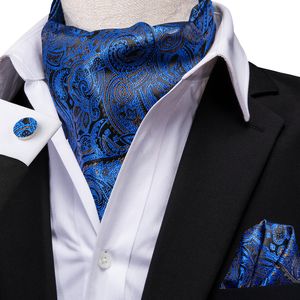 Cravates Hi-Tie Soie Hommes Ascot Hanky Boutons De Manchette Ensemble Jacquard Paisley Floral Vintage Cravate Cravate En Gros Pour Homme De Mariage Cadeau D'affaires 231013