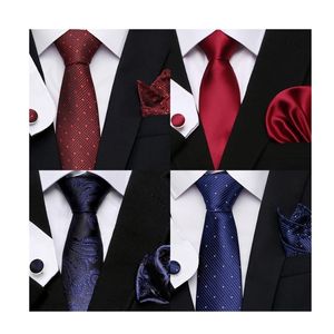 Cravates de cou de haute qualité tissée en soie cravate mouchoir de poche carrés de manchette ensemble pince à cravate cravate orange Paisley mâle ajustement mariage 231127