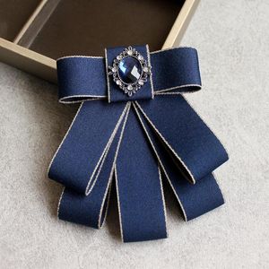 Corbatas para el cuello broches de pajarita de perlas de cinta coreana para mujer, alfileres de corbata de diamantes de imitación de cristal, traje de hombre, camisa, collar, accesorios de ropa