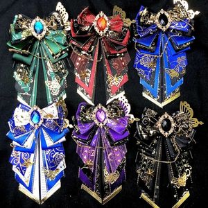 Corbatas de cuello lolita bowtie broche de lujo de gama alta para mujer cosplay anime juego de rol conjunto camisa vestido accesorios collar hecho a mano flores 231128