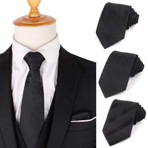 Corbatas ajustadas para hombres y mujeres, corbata tejida Floral informal, traje para niños y niñas, corbata negra, novio, boda, Gravatas