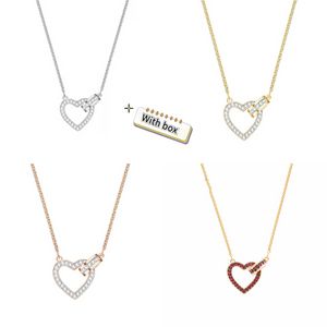 Concepteur de collier pour femmes avec boîte de haute qualité en diamant en diamant en diamant le coeur collier de clavicule en forme de coeur