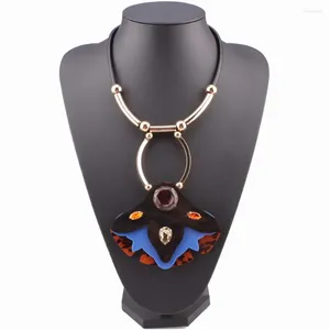 Ensemble de collier et boucles d'oreilles en cuir noir, chaîne de couleur or, pendentif boule en cristal, Design de marque, déclaration épaisse pour femmes, vente en gros